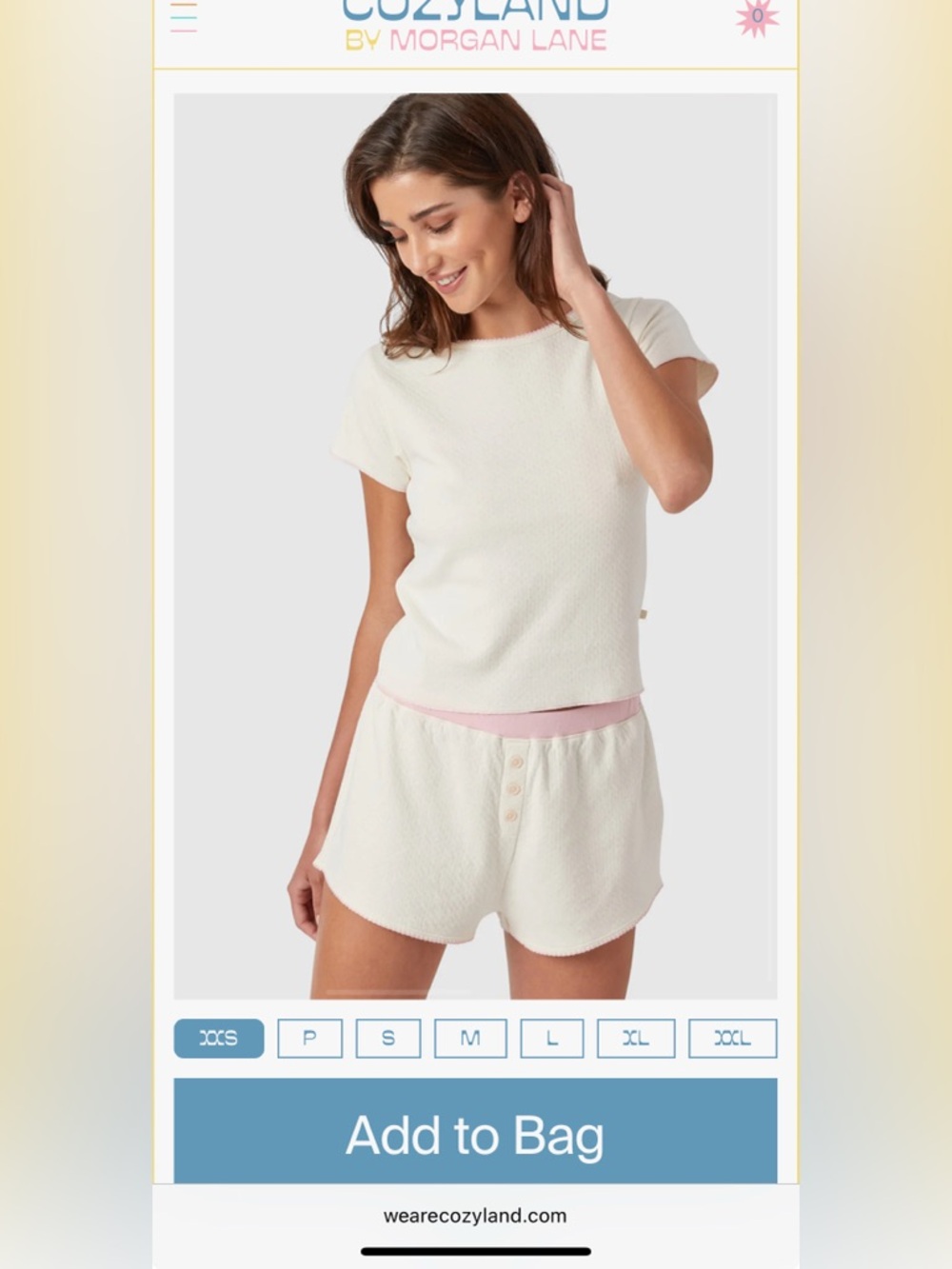 Cozyland by Morgan lane pj set in rosewater